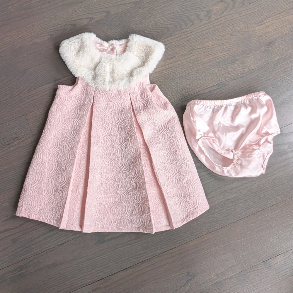 Cat & Jack Baby Girls' Faux Fur Textured Dress - Pink, 24 Months